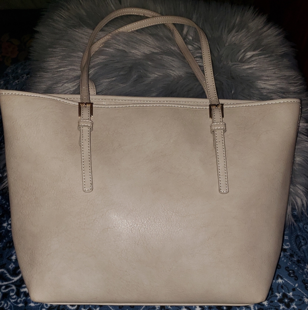 Urban expressions vegan leather, Elegant Cream Tote Bag
